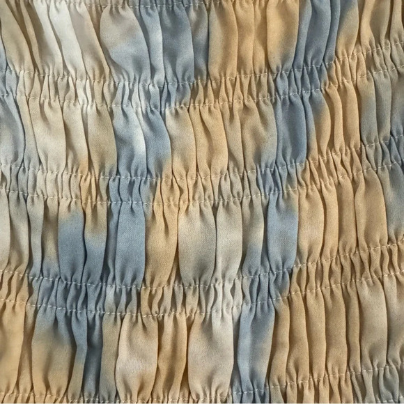 Y2K LE LIS Samantha Tie Dye Smocked Long Sleeve Crop Top Small going out - Picture 3 of 5